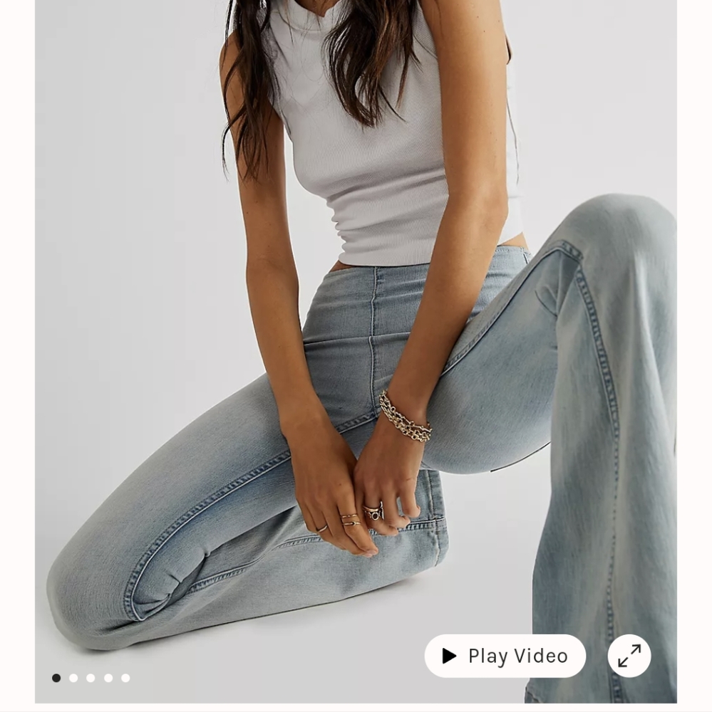 FREE PEOPLE pull on flare jeans size 26 - Picture 3 of 4